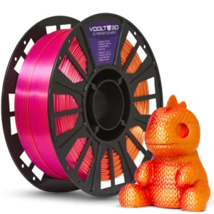 Filamento PLA Tri Color Dourado / Laranja / Rosa Choque V-Silk High Speed Premium 1kg